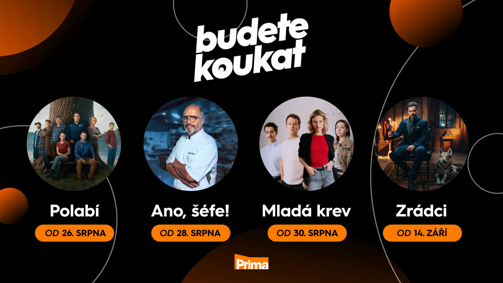 Prima láká na Polabí, Mladou krev i návrat pořadu Ano, šéfe!